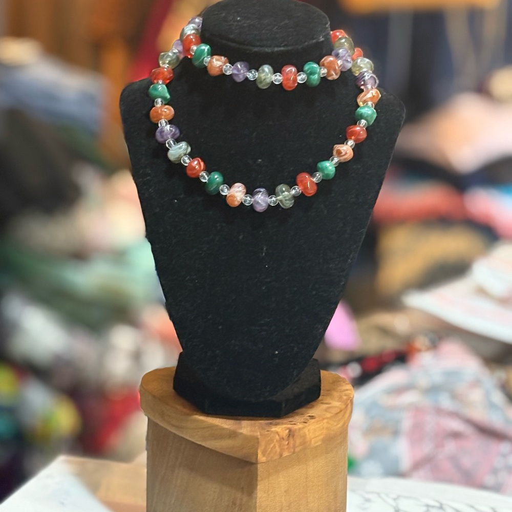 Vintage Lucite Faux Stone Necklace
